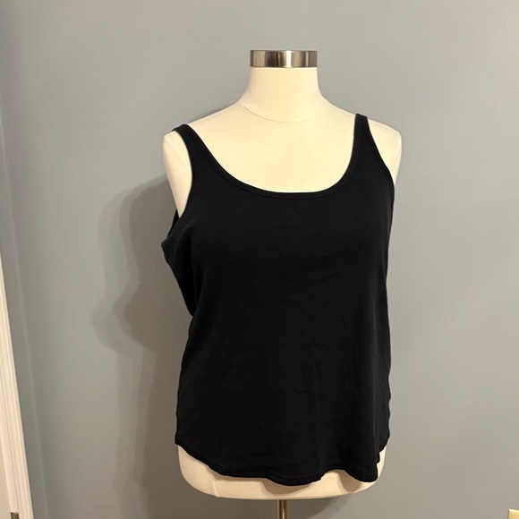 Lane Bryant Tops - Lane Bryant Black robbed Scoop Neck Tank Top